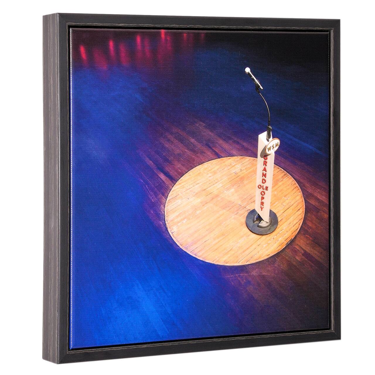 American Art Decor Grand Ole Opry WSM Microphone Stand Lacquered Canvas Print - 12" H x 12" L